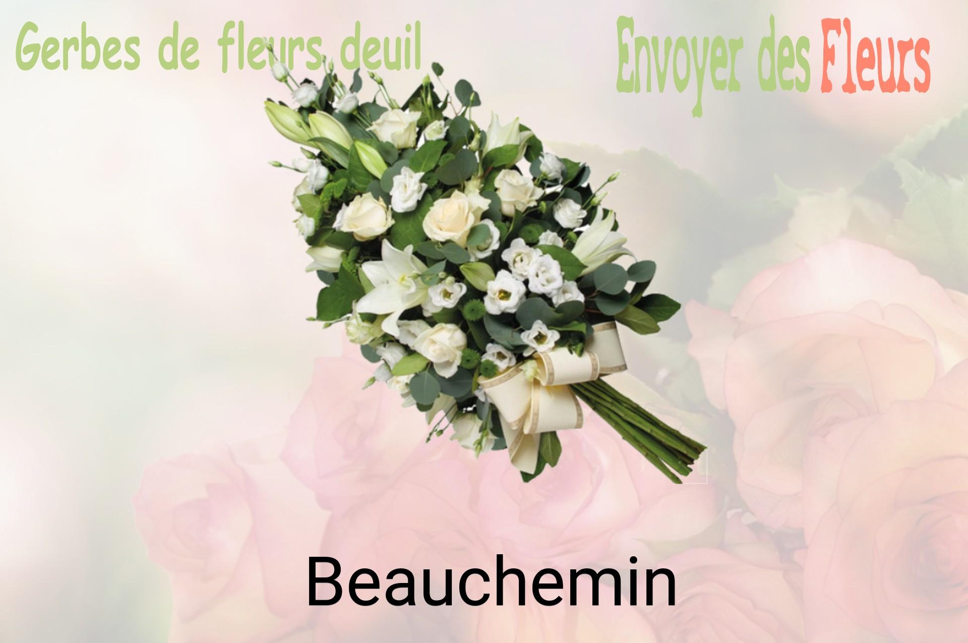 Gerbe de fleurs de deuil livrée à Beauchemin